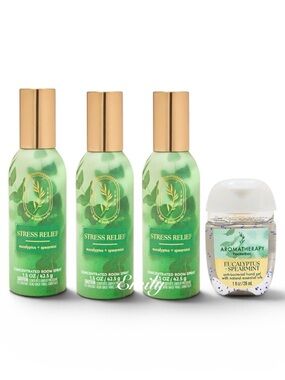 3X Bath & Body Works EUCALYPTUS SPEARMINT Room Sprays + PocketBac Bundle 2026